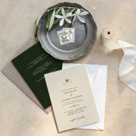 Convite de Casamento com Palmeira Elegante e Códig