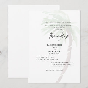 Convite de Casamento com Palmeira Tropical para Am