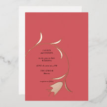 Convite de Casamento com Papel Alumínio Tulipa Mod