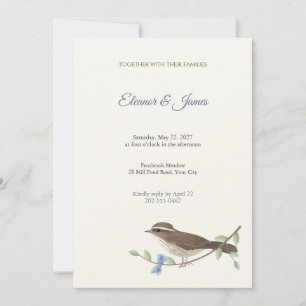 Convite de Casamento com Pássaro Cantor Louisiana