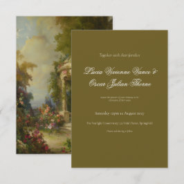 Convite de Casamento com Pintura a Óleo Clássica e