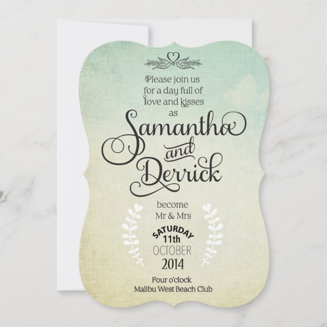 Convite de Casamento com Poem (Frente)