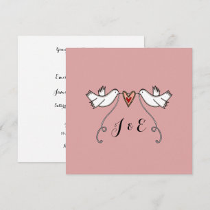 Convite de Casamento com Pombas Brancas Personaliz