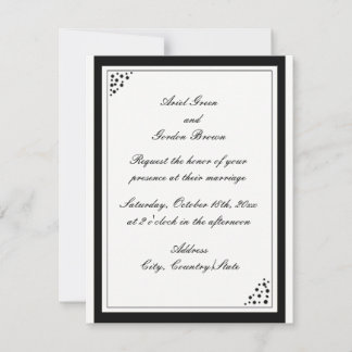 Convite de Casamento com Pontos de Borda Preta