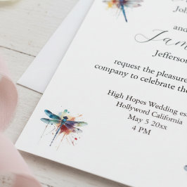 Convite de Casamento com Postcard de Libélula