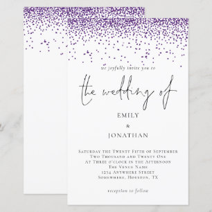 Convite de Casamento com Purpurina e Confetes Orça