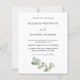 Convite de Casamento com QR Code de Eucalipto Econ