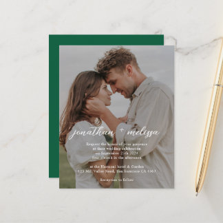 Convite de Casamento com QR Code Elegante Esmerald