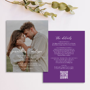 Convite de Casamento com QR Code Elegante Moderno 