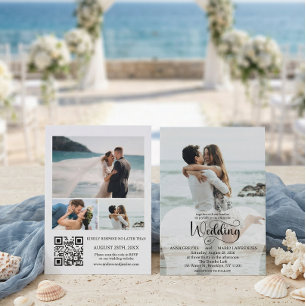 Convite de Casamento com QR Code RSVP para Foto Mo