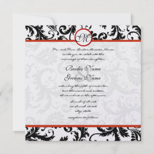 Convite de Casamento com Recorte Vermelho e Redemo