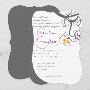 Convite de Casamento com Redemoinhos de Árvore de 