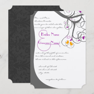 Convite de Casamento com Redemoinhos de Árvore de 