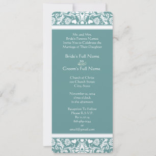 Convite de Casamento com Redemoinhos de Damasco em