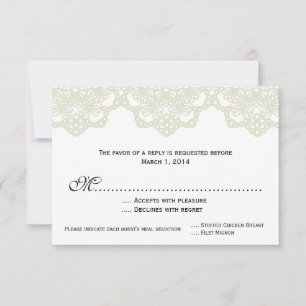 convite de casamento com renda rendada rsvp