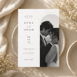 Convite de Casamento com Retrato em Arco Minimalis