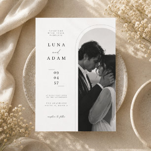Convite de Casamento com Retrato em Arco Minimalis