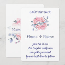 Convite de Casamento com Rosa em Aquarela Romântic
