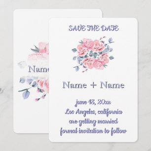 Convite de Casamento com Rosa em Aquarela Romântic