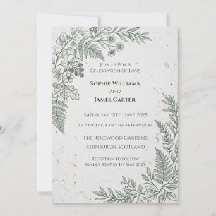 Convite de Casamento com Samambaia Botânica
