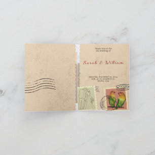 Convite de Casamento com Selo Vintage