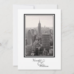 Convite de Casamento com Silhueta da Cidade de NY