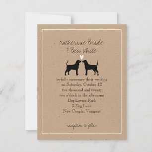 Convite de Casamento com Silhuetas de Cães Coonhou
