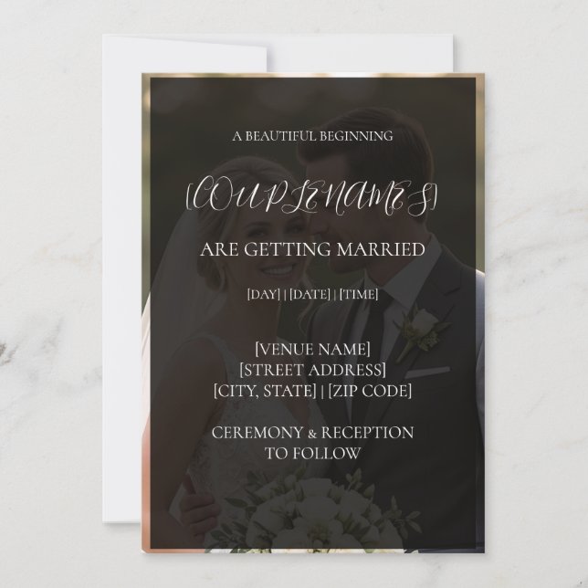 Convite de Casamento com Sobreposição de Foto Mode (Frente)