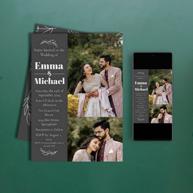 Convite de Casamento com Sobreposição de Foto Mode (Criador carregado)