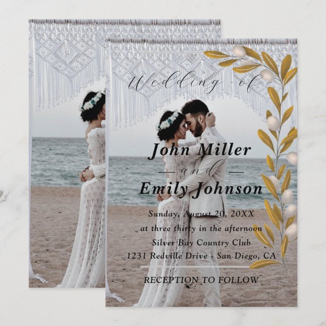 Convite de casamento com sua foto de amor (Frente/Verso)