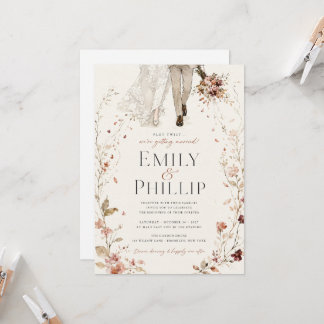 Convite de Casamento com Surpresa em Aquarela Terr