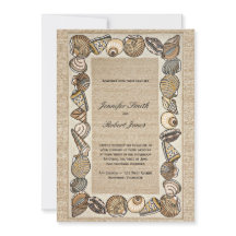 Convite de Casamento com Tear de Borda de Conchas 