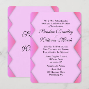 Convite de Casamento com Tecido Rosa