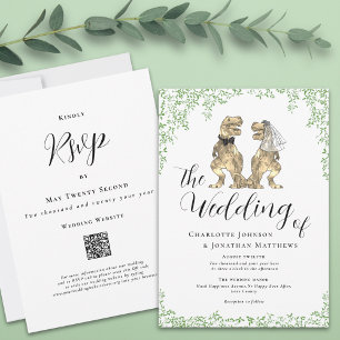 Convite de casamento com tema de dinossauro código
