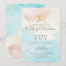 Convite de Casamento com Tema de Praia