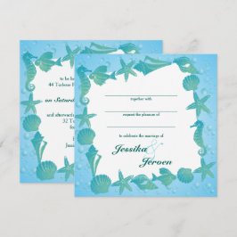 Convite de casamento com tema do oceano