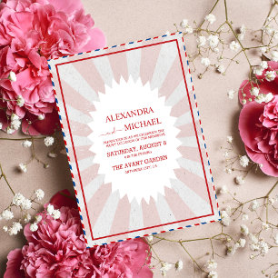Convite de Casamento com Tema Retro Groovy dos Ano