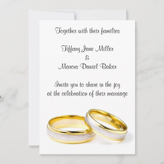 Convite de casamento com texto personalizado (Frente)