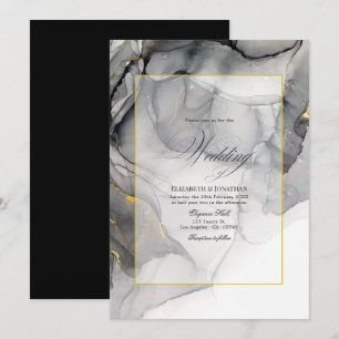 Convite de Casamento com Tinta Alcoólica Preta e D