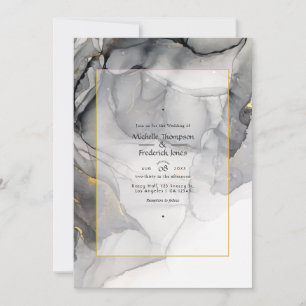 Convite de Casamento com Tinta Alcoólica Preta e D