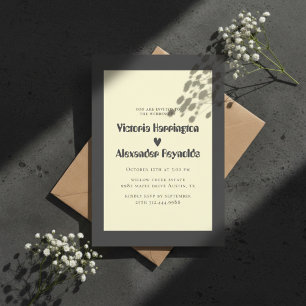 Convite de Casamento com Tipografia Minimalista em