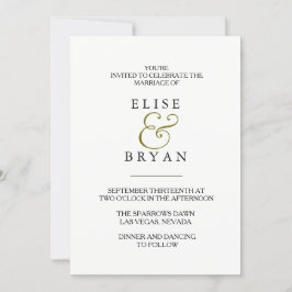 Convite de Casamento com Tipografia Moderna e Simp