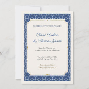 Convite de Casamento com Treliça Quatrefoil