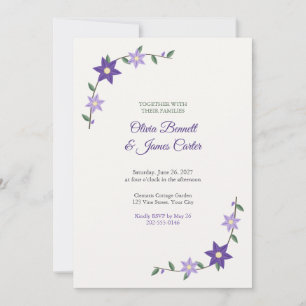 Convite de Casamento com Trepadeira de Clematite R