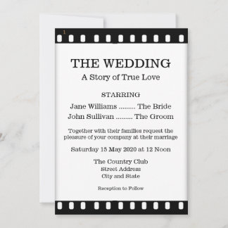 Convite De Casamento Com Um Tema De Filme