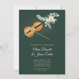 Convite de Casamento com Violoncelo e Eucalipto