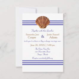 Convite de Casamento Concha Náutica - 3x5