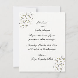 Convite de Casamento Confete Beijo Dourado