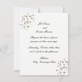 Convite de Casamento Confete Beijo Dourado
