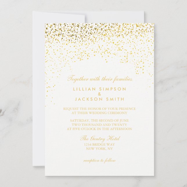 Convite De Casamento - Confetti - Branco (Frente)